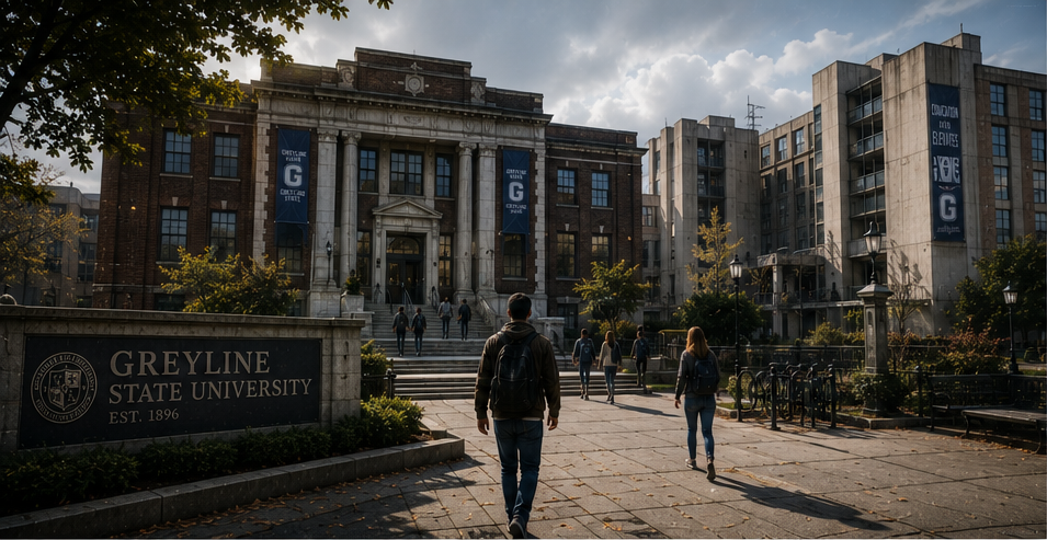 Greyline State University — vue principale